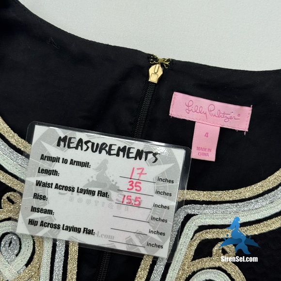 1142 Lilly Pulitzer Mila Shift Dress - Size 4 - Black/Silver - Picture 15 of 16